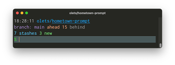 Hometown Prompt screenshot, three-line layout