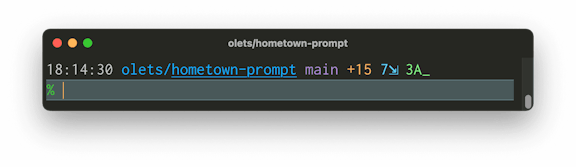 Hometown Prompt screenshot, one-line layout